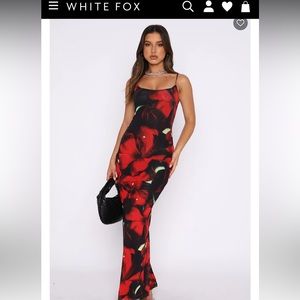 Same Heart Mesh Maxi Dress Red Hibiscus